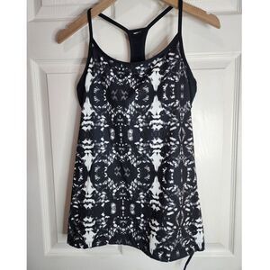 Fabletics Norwalk Tank Women's Small Tie‎ Dye Bra Shirt Black White